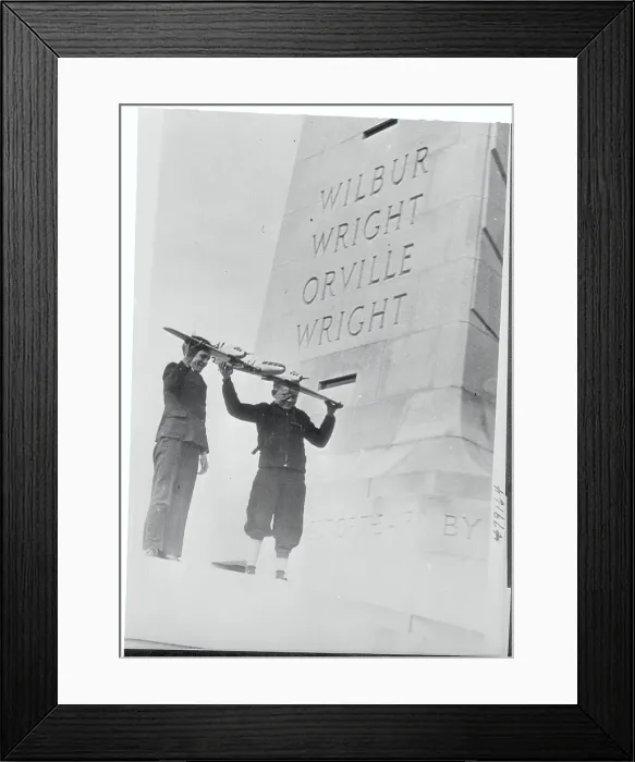Framed Print : Boys Near Wright Memorial