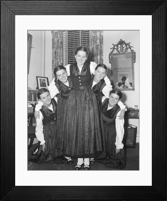 Framed Print : Von Trapp Sisters in Group Pose Framed Print : Von Trapp Sisters in Group Pose