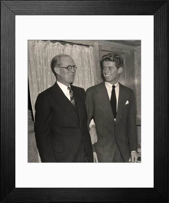 Framed Print : Joseph P. Kennedy with son John Fitzgerald Aboard Ocean Liner Framed Print : Joseph P. Kennedy with son John Fitzgerald Aboard Ocean Liner