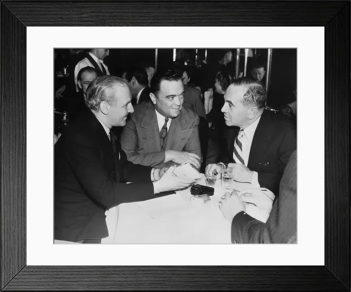 Framed Print : Men Sitting at Table with Drinks Framed Print : Men Sitting at Table with Drinks