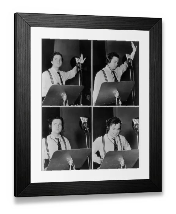 Framed Print : Orson Welles Rehearsing Radio Broadcast Framed Print : Orson Welles Rehearsing Radio Broadcast