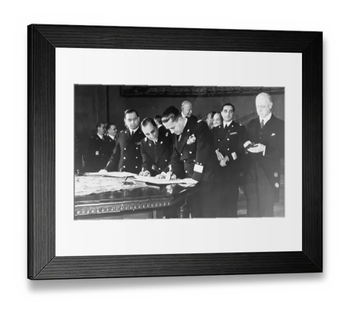 Framed Print : Galeazzo Ciano Signing British Agreement Framed Print : Galeazzo Ciano Signing British Agreement
