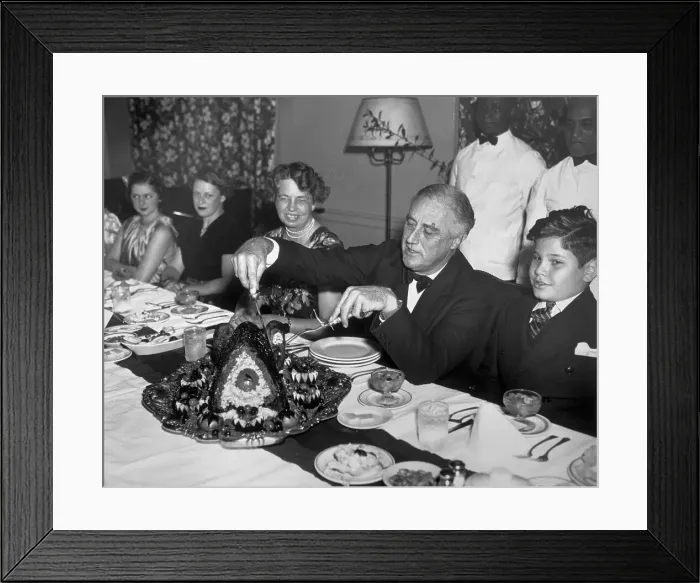 Framed Print : President Roosevelt Carving Thanksgiving Turkey Framed Print : President Roosevelt Carving Thanksgiving Turkey