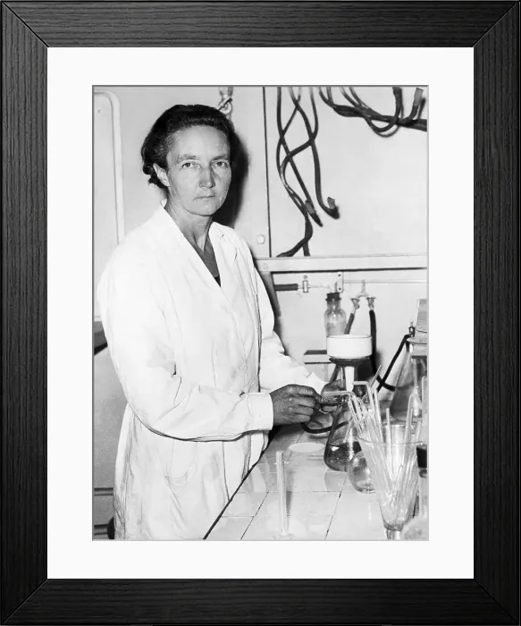 Framed Print : Irene Joliot-Curie at Work in Laboratory Framed Print : Irene Joliot-Curie at Work in Laboratory