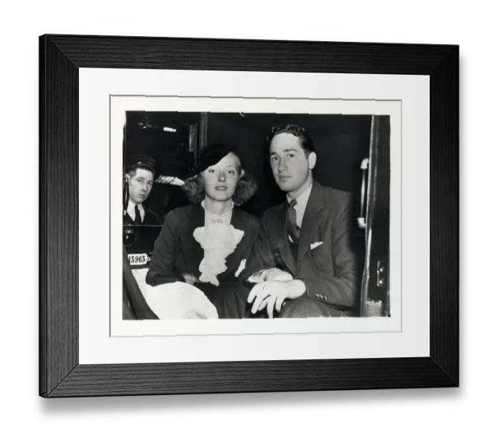 Framed Print : Bette Davis And Harmon Nelson In Car Framed Print : Bette Davis And Harmon Nelson In Car
