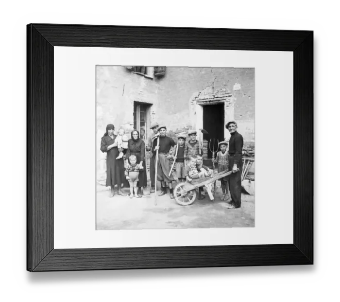 Framed Print : Libyan Family Posing Outside Their Home Framed Print : Libyan Family Posing Outside Their Home