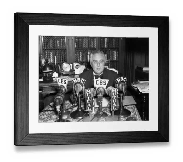 Framed Print : President Franklin Delano Roosevelt Giving Radio Address Framed Print : President Franklin Delano Roosevelt Giving Radio Address