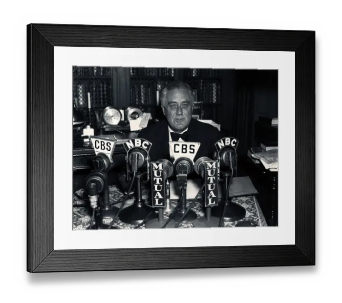 Framed Print : President Franklin D. Roosevelt During Radio Broadcast Framed Print : President Franklin D. Roosevelt During Radio Broadcast