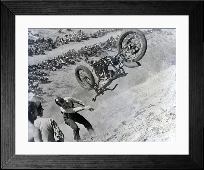 Framed Print : Rider W / Inverted Airborne Motorcycle Framed Print : Rider W / Inverted Airborne Motorcycle