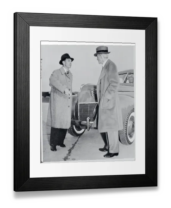 Framed Print : Henry Ford Speaking With Edsel Ford