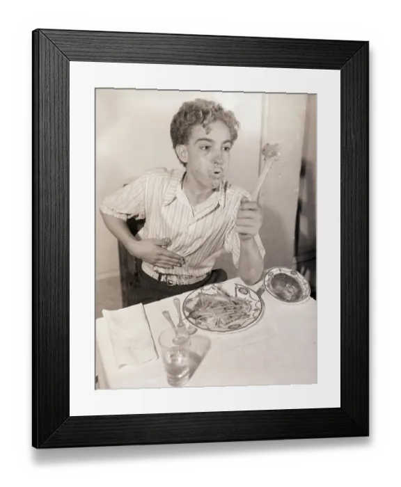 Framed Print : Boy Stuffed from Eating Thanksgiving Turkey Framed Print : Boy Stuffed from Eating Thanksgiving Turkey