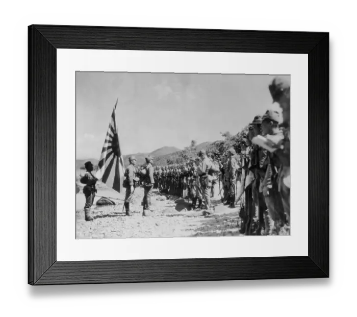 Framed Print : Japanese Troops Stand at Attention