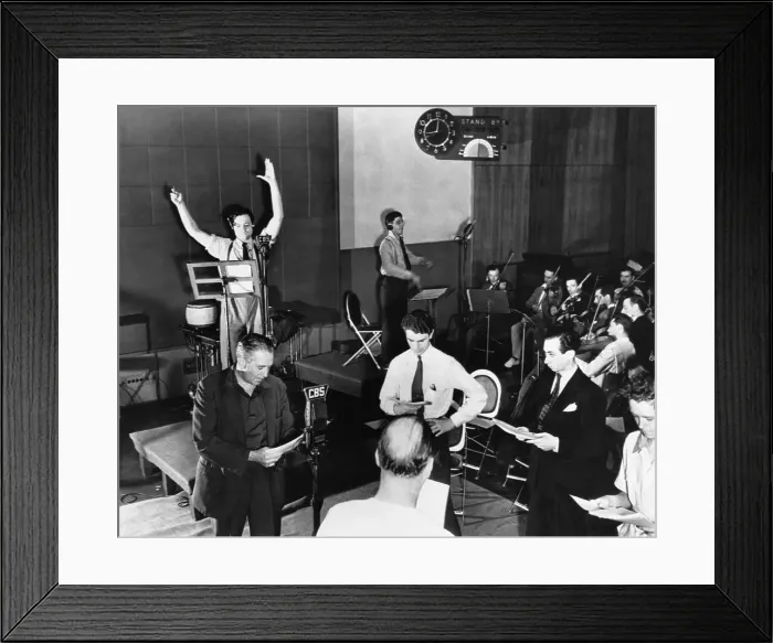 Framed Print : Orson Welles Rehearsing Radio Broadcast Framed Print : Orson Welles Rehearsing Radio Broadcast