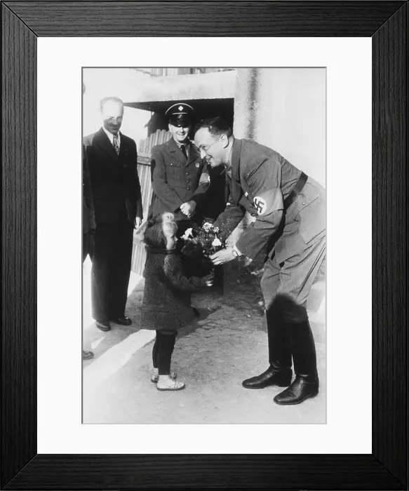Framed Print : Heinlein Gets Flowers From Girl Framed Print : Heinlein Gets Flowers From Girl