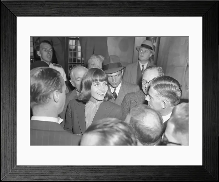 Framed Print : Actress Greta Garbo Pausing for Slew of Reporters Framed Print : Actress Greta Garbo Pausing for Slew of Reporters