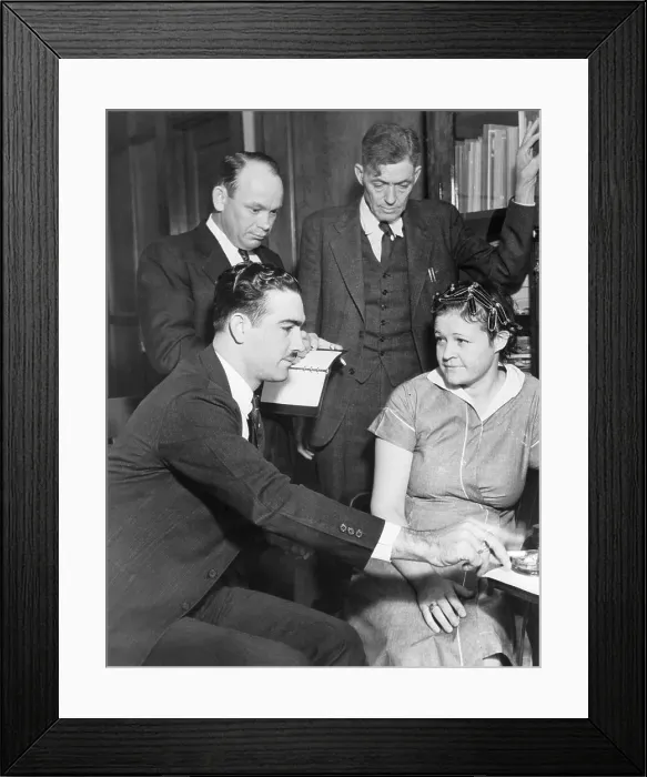 Framed Print : Texas Deputies Questioning Woman Framed Print : Texas Deputies Questioning Woman