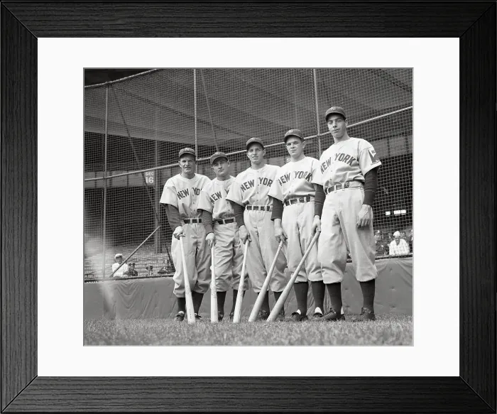 Framed Print : Yankee Outfielders Posing with Bats Framed Print : Yankee Outfielders Posing with Bats