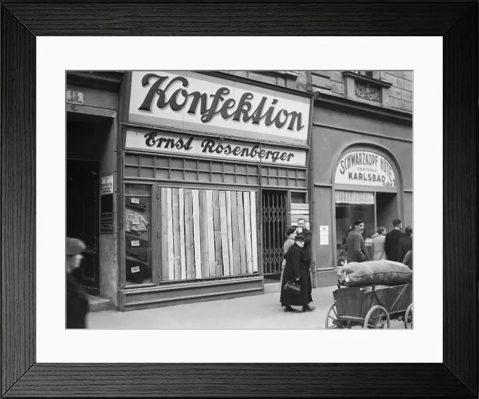 Framed Print : View of a Jewish-owned Shop With Boarded Windows 1938 Framed Print : View of a Jewish-owned Shop With Boarded Windows 1938