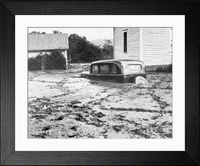 Framed Print : Car Covered by Mud from the Mississippi Framed Print : Car Covered by Mud from the Mississippi