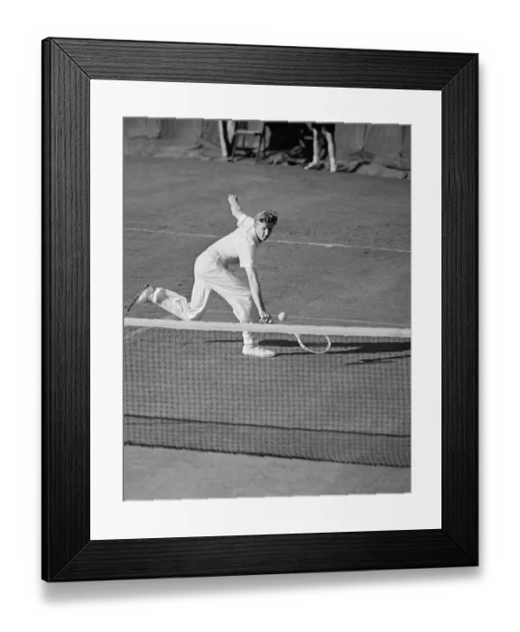 Framed Print : Don Budge Reaching for Low Backhand Framed Print : Don Budge Reaching for Low Backhand