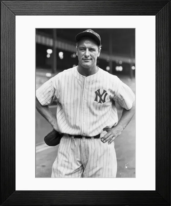 Framed Print : Portrait of Baseball Legend Lou Gehrig Framed Print : Portrait of Baseball Legend Lou Gehrig