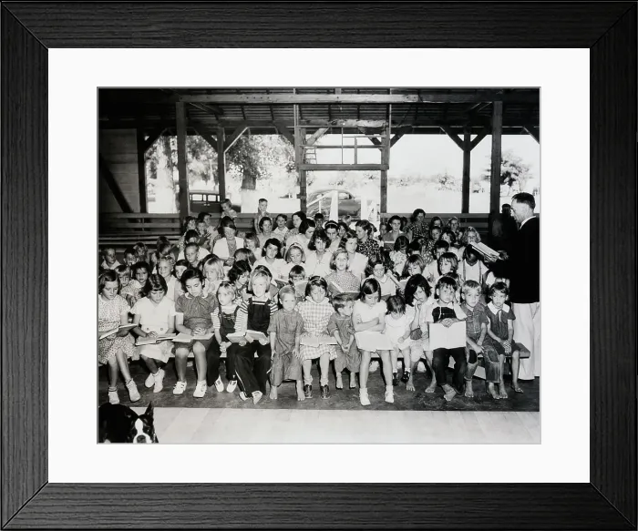 Framed Print : Children In Sunday School Singing Framed Print : Children In Sunday School Singing
