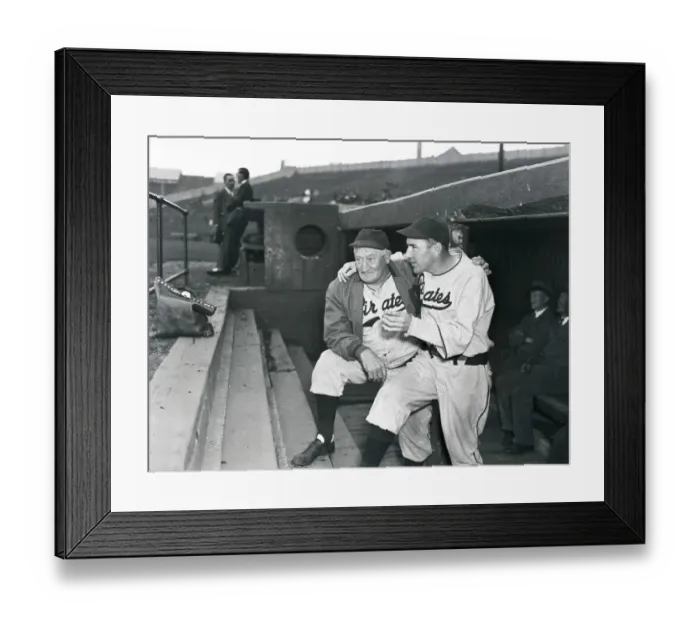 Framed Print : Pirates Coach Honus Wagner with Player Pie Traynor Framed Print : Pirates Coach Honus Wagner with Player Pie Traynor