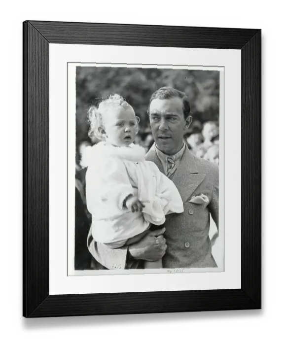 Framed Print : Prince Gustaf Adolf Holding His Daughter Framed Print : Prince Gustaf Adolf Holding His Daughter