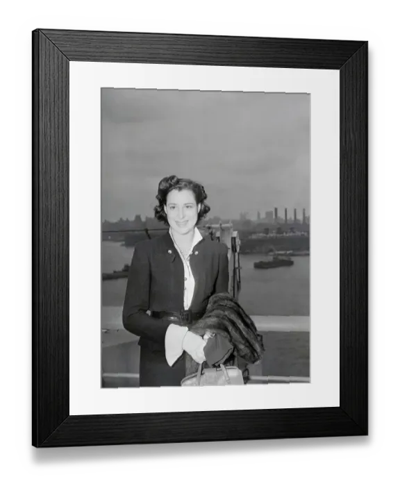 Framed Print : Kitty Carlisle on the Liner Normandie