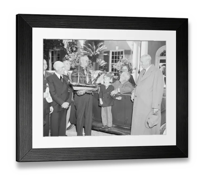 Framed Print : Model Of Ship Being Presented To Rooseve Framed Print : Model Of Ship Being Presented To Rooseve