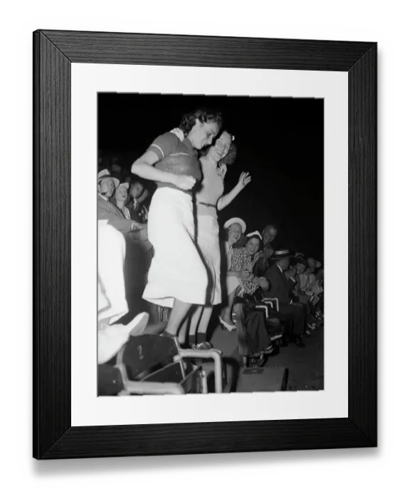 Framed Print : Girls In Audience Dancing On Seats Framed Print : Girls In Audience Dancing On Seats