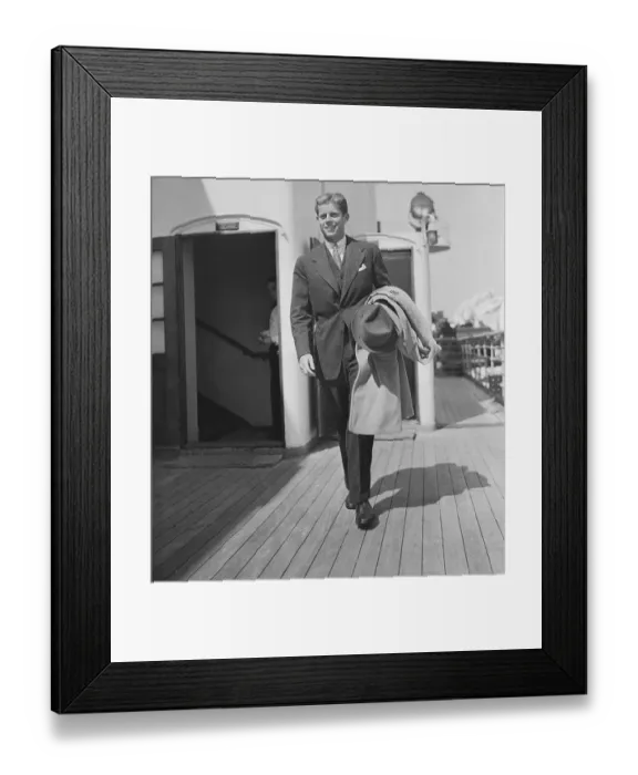 Framed Print : John F. Kennedy on Ocean Liner Framed Print : John F. Kennedy on Ocean Liner