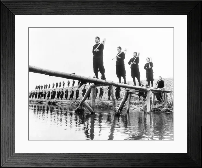 Framed Print : Agricultural Students Going to Fields Framed Print : Agricultural Students Going to Fields