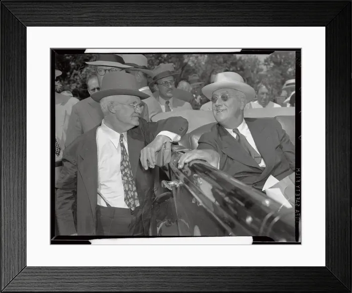 Framed Print : Franklin Roosevelt Campaigning For and With David J. Lewis