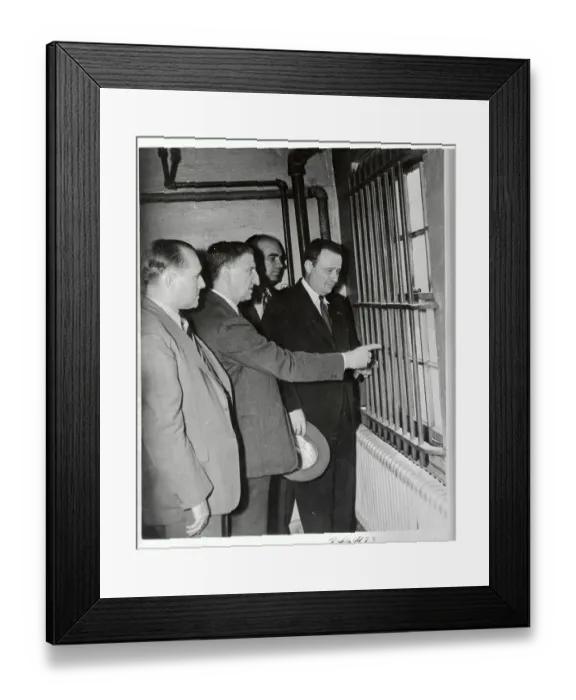 Framed Print : Officials Visiting Cell Block Where Inmates Were Killed Framed Print : Officials Visiting Cell Block Where Inmates Were Killed