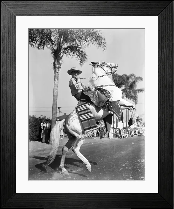 Framed Print : Leo Carrillo on Horse in Santa Barbara Parade Framed Print : Leo Carrillo on Horse in Santa Barbara Parade