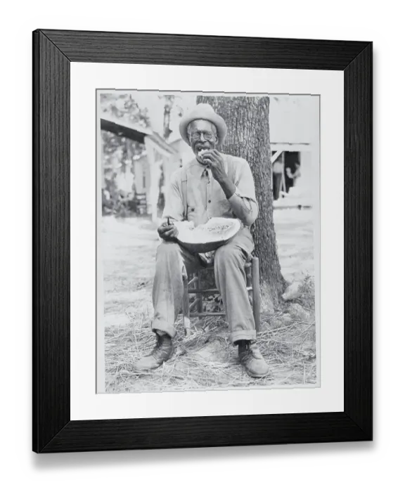Framed Print : Abe Wright Eating A Watermelon Framed Print : Abe Wright Eating A Watermelon