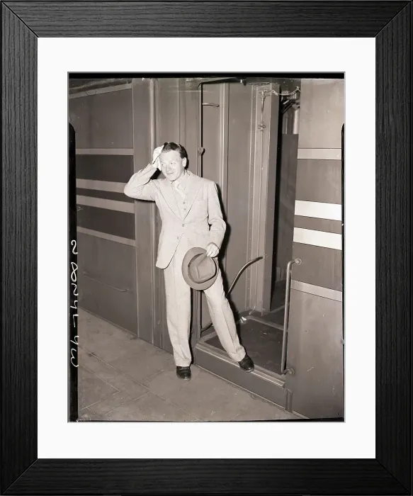 Framed Print : Jimmy Cagney Stepping Off Train