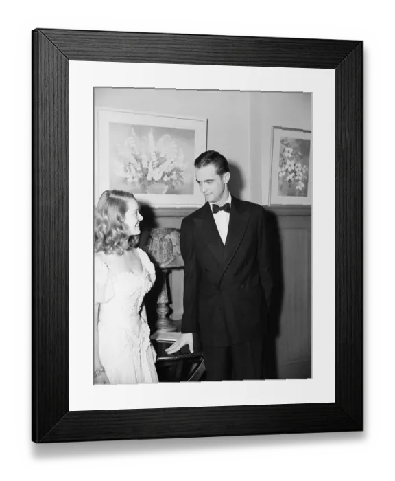 Framed Print : Bette Davis With Howard Hughes At Dinner Framed Print : Bette Davis With Howard Hughes At Dinner