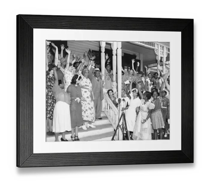Framed Print : Mother and Father Divine with Cheering Disciples Framed Print : Mother and Father Divine with Cheering Disciples