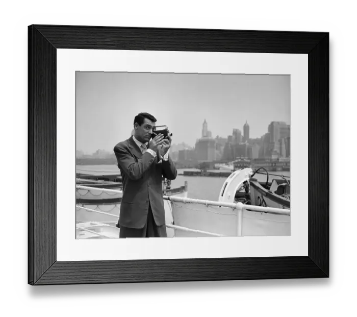 Framed Print : Actor Cary Grant Photographing New York Skyline Framed Print : Actor Cary Grant Photographing New York Skyline