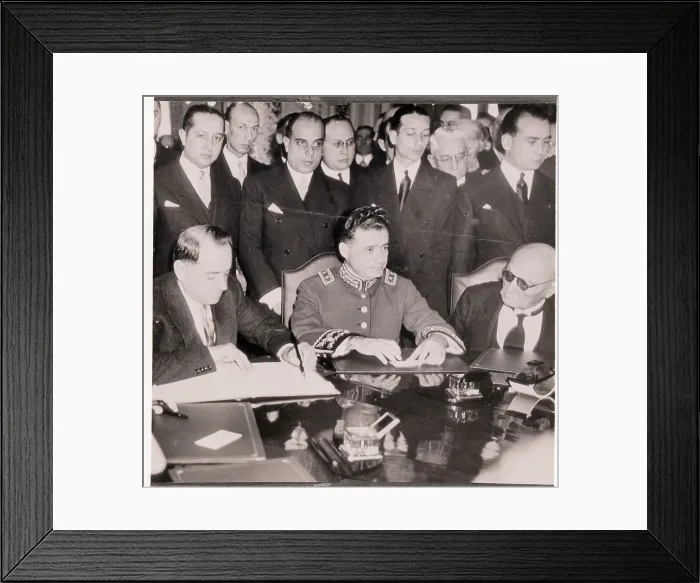 Framed Print : Officials Sign Chaco War Treaty Framed Print : Officials Sign Chaco War Treaty