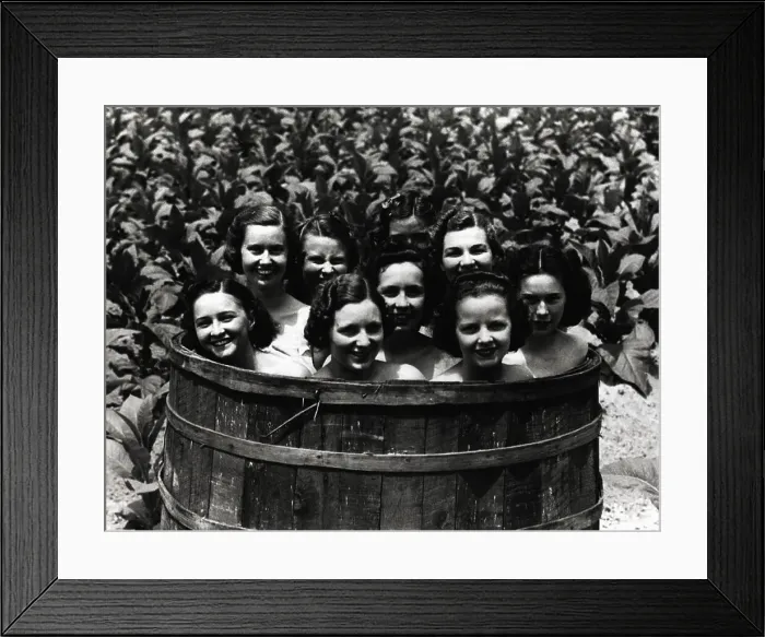 Framed Print : Women in a Barrel Framed Print : Women in a Barrel