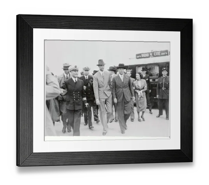 Framed Print : French Officials Greeting Howard Hughes Framed Print : French Officials Greeting Howard Hughes