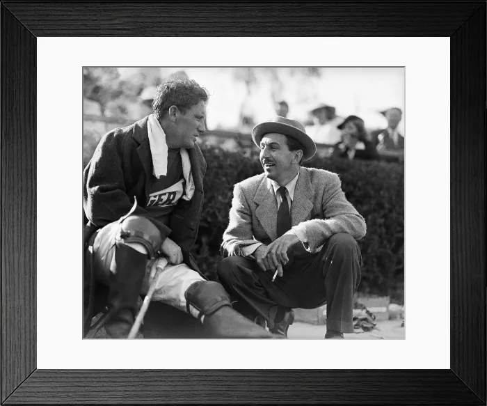 Framed Print : Spencer Tracy with Walt Disney at Polo Game Framed Print : Spencer Tracy with Walt Disney at Polo Game