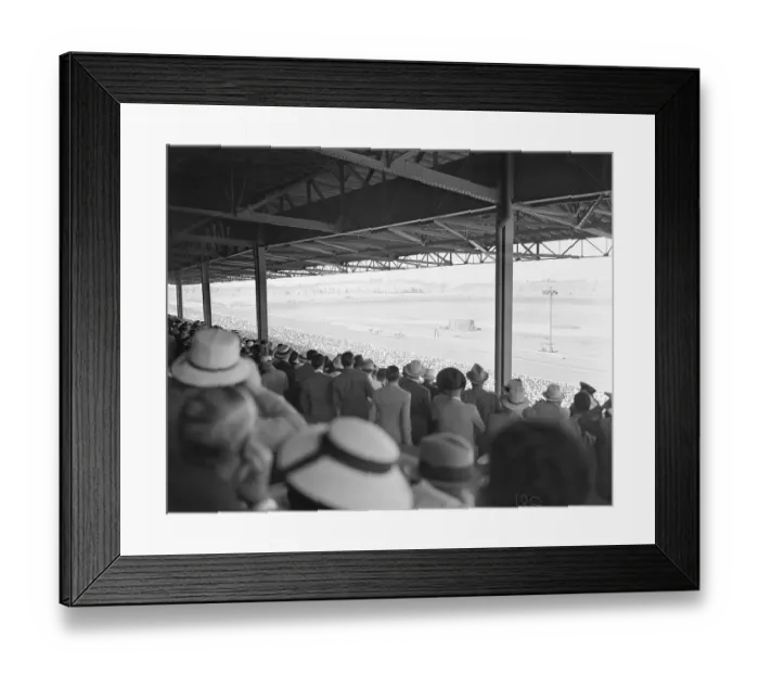 Framed Print : Crowd Watching Horse Race Framed Print : Crowd Watching Horse Race
