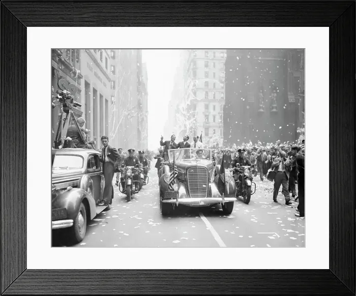 Framed Print : Howard Hughes During Parade in His Honor Framed Print : Howard Hughes During Parade in His Honor