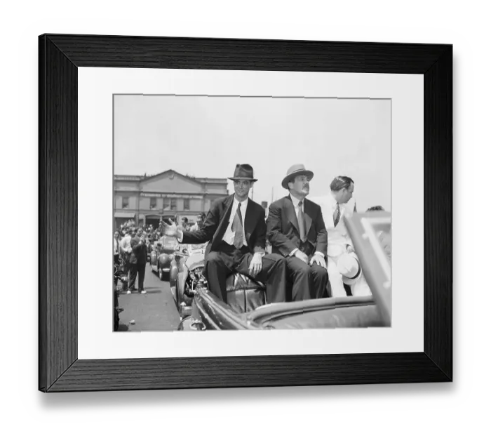 Framed Print : Howard Hughes, Grover Whalen in Parade Framed Print : Howard Hughes, Grover Whalen in Parade
