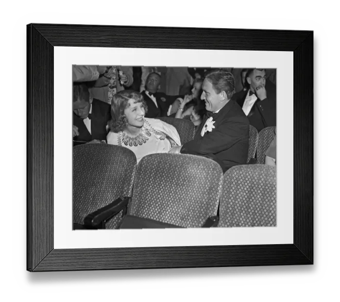 Framed Print : Norma Shearer and Spencer Tracy in Movie Theater Framed Print : Norma Shearer and Spencer Tracy in Movie Theater