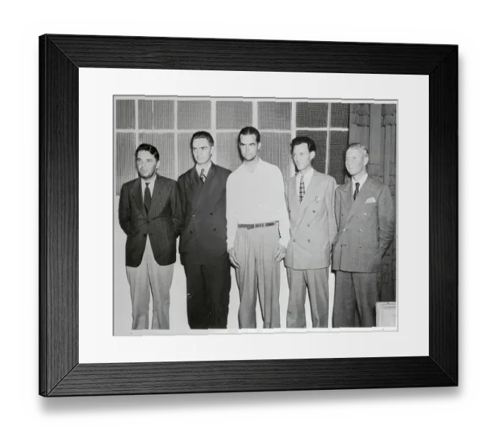 Framed Print : Howard Hughes with His Lockheed Plane Crew